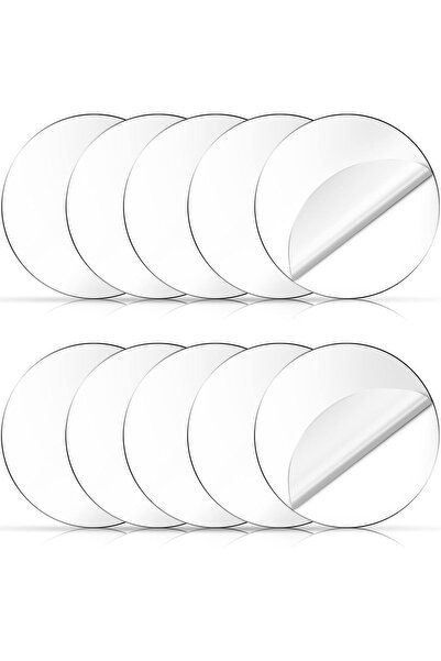Slasa أقراص أكريليك شفافة - 10 قطع، 10 صفائح مستديرة بسمك 1/25 بوصة