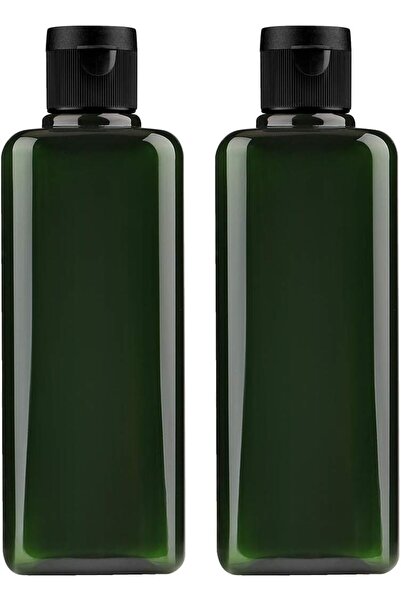 Saharaz زجاجات بلاستيكية فارغة، زجاجات ضغط بغطاء قلاب، زجاجة بغطاء قلاب - عبوة من قطعتين، 200 مل/6.7 أونصة، لون أخضر