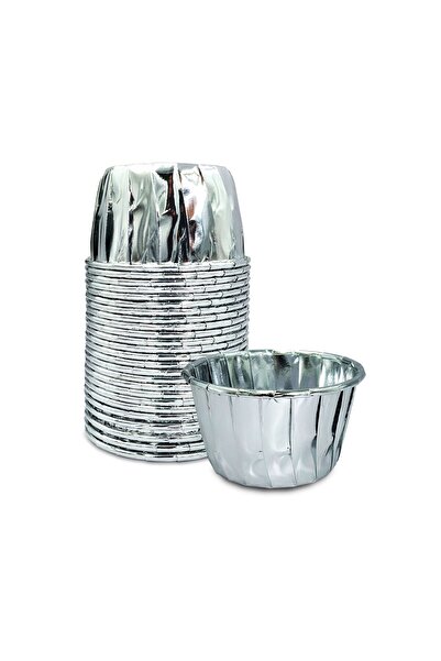 KENT Muffin/Cupcake Cake Mold/Container Capsule, Oven Safe, Air Fryer Compatible, Silver 25-Piece