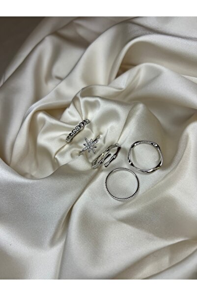 Roha Çelik Silver Lodestar 5’li Yüzük seti