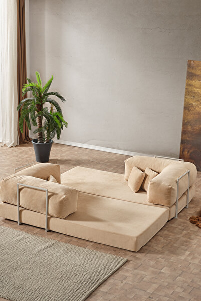 Evdemo Legom Lucas Aktivite Koltuğu Yatak Olabilen Çok Amaçlı Kanepe L Koltuk Bej