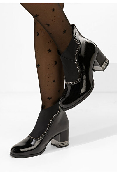 B T Shoes Μποτάκια με χοντρό τακούνι Mirtha Μαύρα