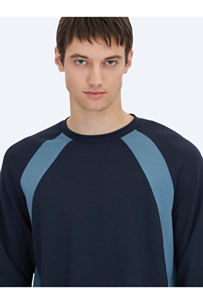 Kip Navy Blue Crew Neck Sweatshirt