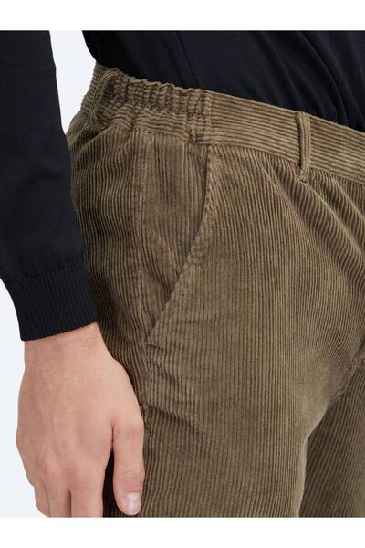 Kip Vizon Fitilli Dokuma Jogging Fit Kadife Casual Pamuk Karışımlı Pantolon