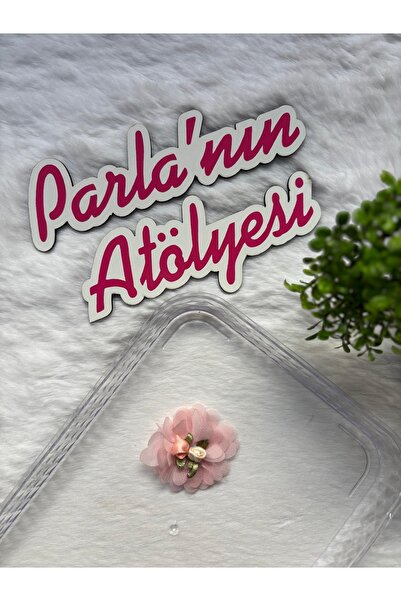 SOFT 0-3 yaş az saçlı ve saçsız pembe çiçekli tül çiçek bebek tokası