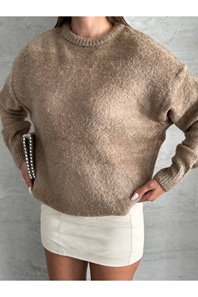 ZF BUTİK Γυναικείο Πλεκτό πουλόβερ με λαιμόκοψη