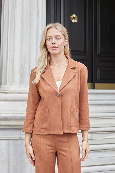 Jument Blazer pentru femei, cu decolteu, cu mâneci lungi, ușor, din lycra, di...