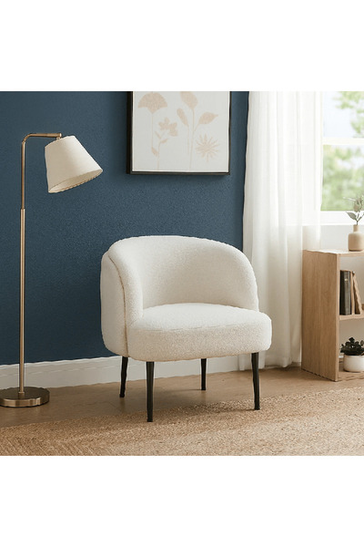 genric Single Bouclé Chair Light Gray 53-65-75 cm