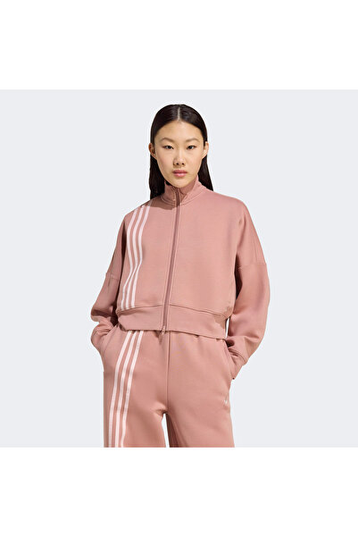 adidas 3 Stripes Zipup Women's Brown Sweatshirt