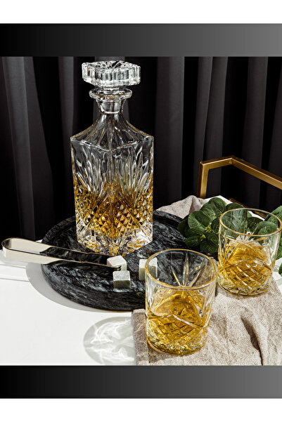 MADAME LUDA Vip-Luxury-7 Piece Whiskey Set-Gift Set-(750 Ml. Caraf Decanter-340 Ml.6 Whiskey Glasses)