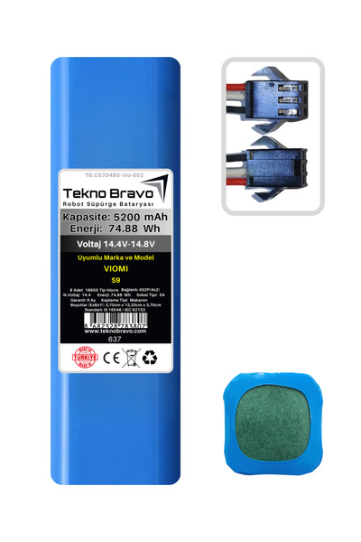 Teknobravo Tekno Bravo (Viomi S9 Uyumlu) 5200mAh 74,88Wh Robot Süpürge Yedek ...