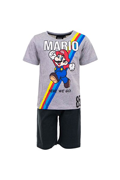 mario Set pijama pentru copii Super Mario, Here We Go, tricou si pantaloni sc...
