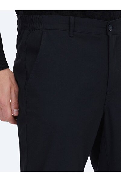 Kip Black Woven Jogging Fit Casual Trousers