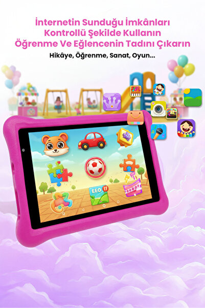 NPO NPK01Pro 8" 1280x800 IPS Ekran 4GB 64GB Android14 A523 2.0GHz Antişok Kılıf Çocuk Tableti