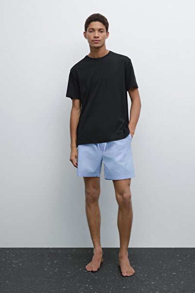 Massimo Dutti Kısa kollu pijama üstü ve çizgili pantolon