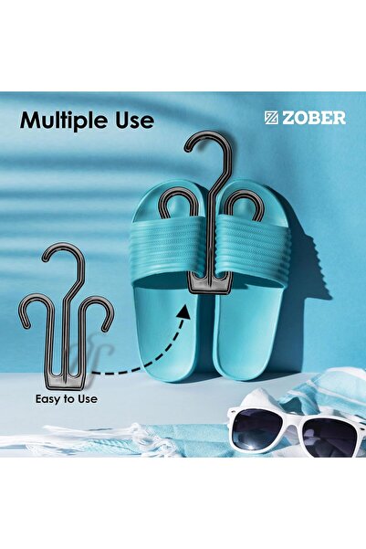 ZOBER 20 Pcs Plastic Shoe Display Hooks – Durable Slippers & Shoes Storage Hangers