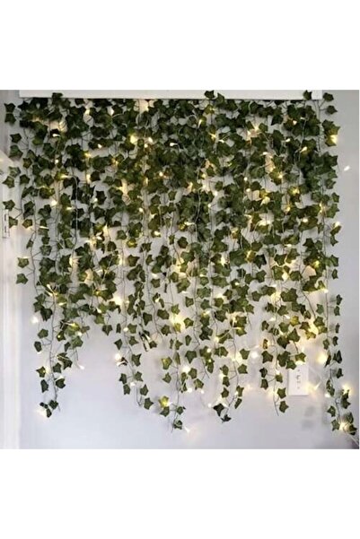 BEMİ Artificial Plants Garland, 12 Pieces with LED, 25m, Green