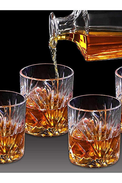 MADAME LUDA Vip-Luxury-7 Piece Whiskey Set-Gift Set-(750 Ml. Caraf Decanter-340 Ml.6 Whiskey Glasses)