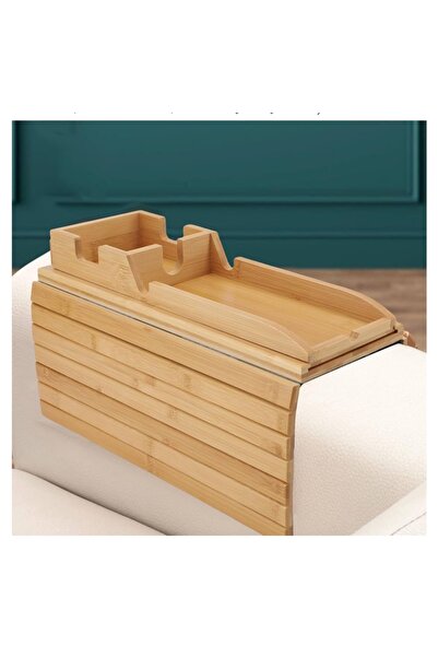 Acarlar Ticaret Bambu Koltuk Tepsisi Yan Sehpa Kahverengi Ortasabit Cm Amerik...