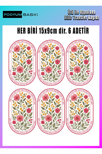 podyum baskı Ütü Ile Uygulanan 6lı Supla ve Dekorasyon Baskısı Seti
