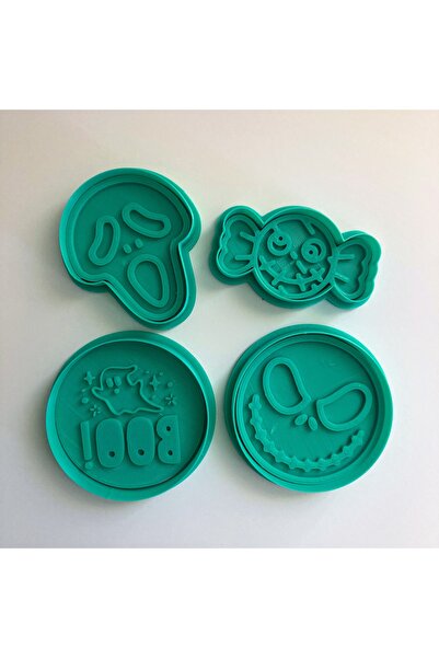Düvencioğlu Halloween 4-Piece Cookie Cutter Set, Jack Skellington, Scream, Bo...