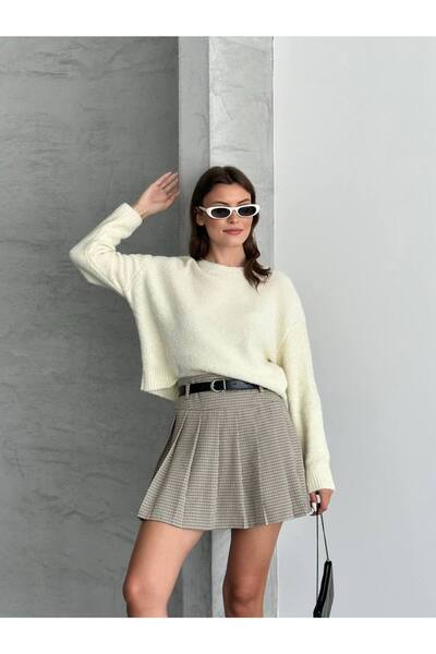 ZF BUTİK Pulover scurt din tricot din material premium pentru femei