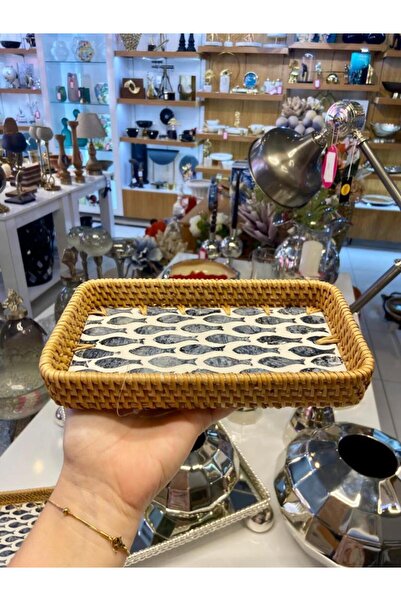 ÇIRPAN EV BALIK DESEN RATTAN TEPSİ 21X12CM