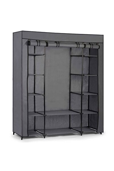 DacEnergy Dulap textil , cadru din otel, material impermeabil, 12 rafturi, bara pentru umerase, i...