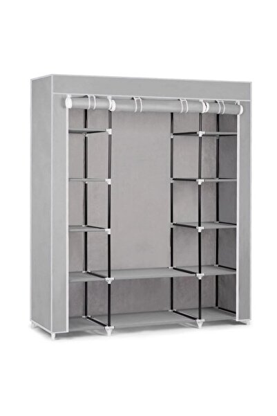 DacEnergy Dulap textil , cadru din otel, material impermeabil, 12 rafturi, bara pentru umerase, i...