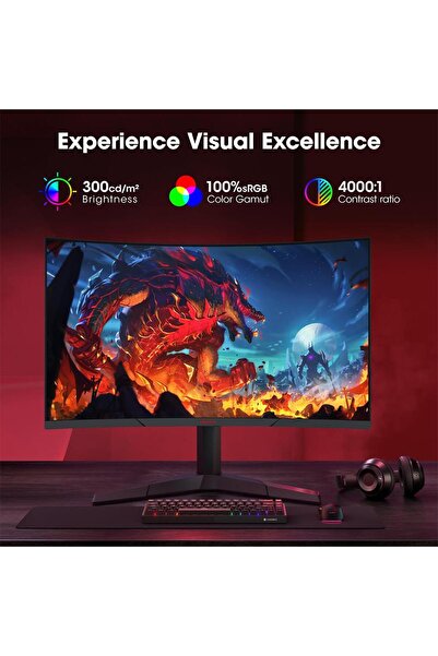 Koorui 27" 27E6QCA 180Hz 1ms VA QHD Curved Gaming Monitör