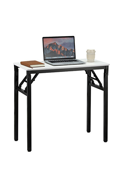Lawazim Folding Table 80x40cm - Single Layer Desk with Iron Frame and Anti Slip Feet