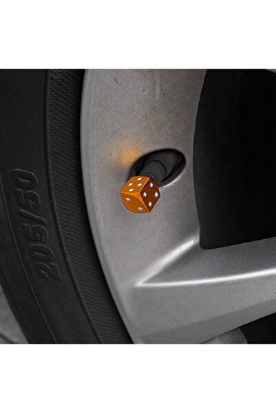 SNSTİCARET Zar Desenli Metal Sibop Kapağı Sarı Renk 4 adet