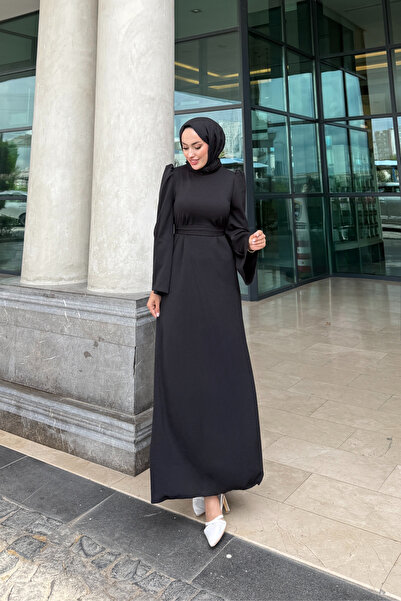 Tarzım Tuba Elvin Spanish Sleeve Hijab Dress Black