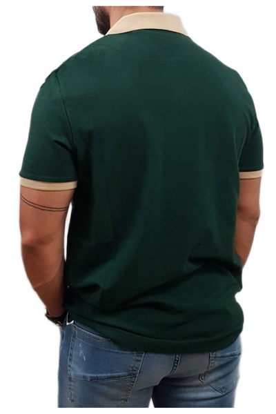 Guess Emblem Men's Green Regular Fit Polo T-Shirt M5Yp03Kcjv1-G8U1