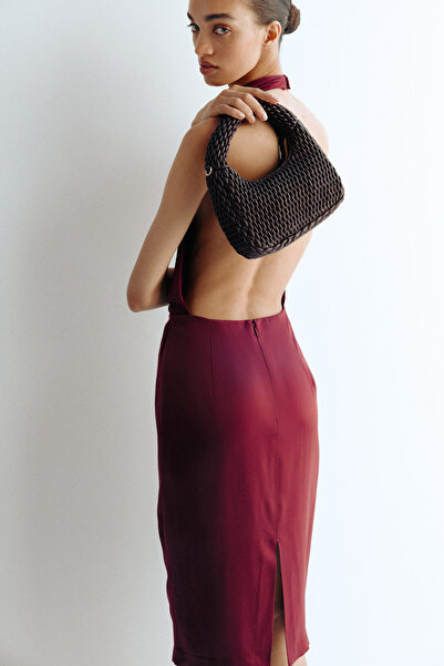 H&M Halter Yaka Saten Elbise