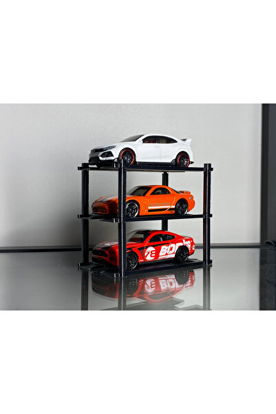 SORA DESIGN 3 Katlı 1:64 Ölçekli Model Araba Sergileme Standı Dekoratif Raf