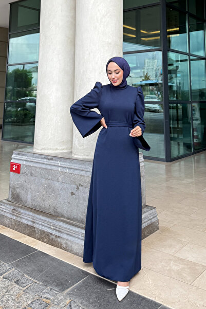 Tarzım Tuba Elvin İspanyol Kol Tesettür Elbise Siyah