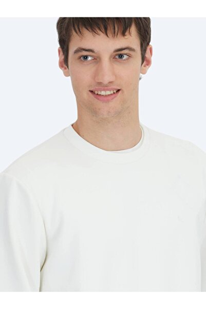 Kip Ekru Bisiklet Yaka Sweatshırt