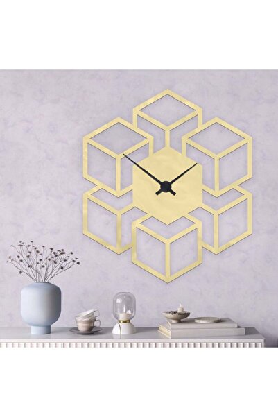 Marktna Distinctive wall clock made of shiny gold acrylic