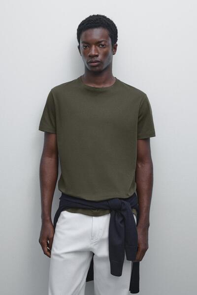 Massimo Dutti %100 merserize pamuklu t-shirt