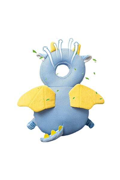 Flippy Rucksack Pillow for Head Protection, Flippy, Dragon Headrest, for Babies, Mesh Design, 33x6x19 cm, 1