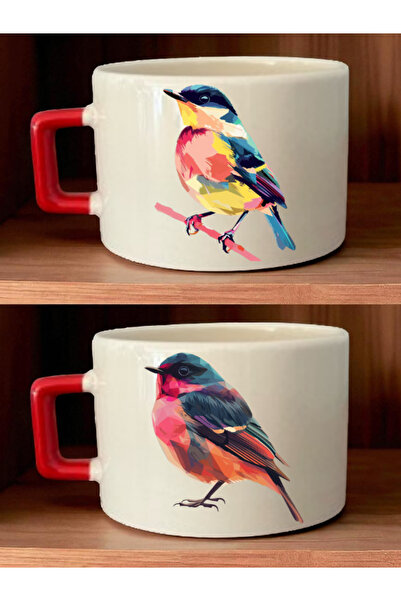lili hediyelik فنجان قهوة مطبوع عليه طائر ملون - هدية للأمهات، هدية رأس السنة...