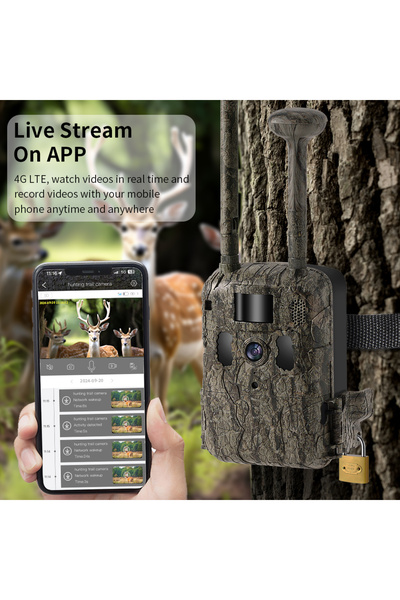 SUNTECH 4G Livestream Hunting Camera, T6-4G-PS with GPS, Solar Panel and Batteries Included, 2.7k