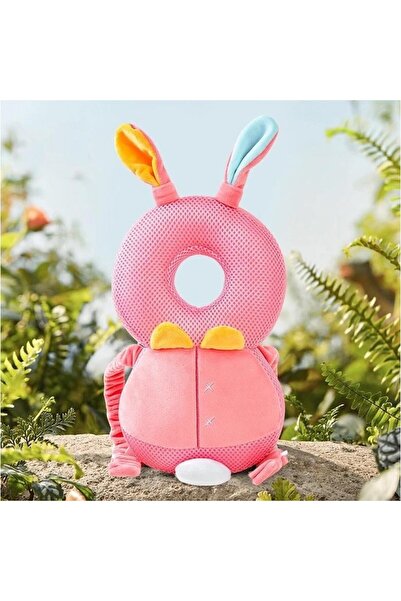 Flippy Head Protection Pillow for Babies, Bunny Design, Mesh Style, 33x6x19 cm, 180 g, Pink