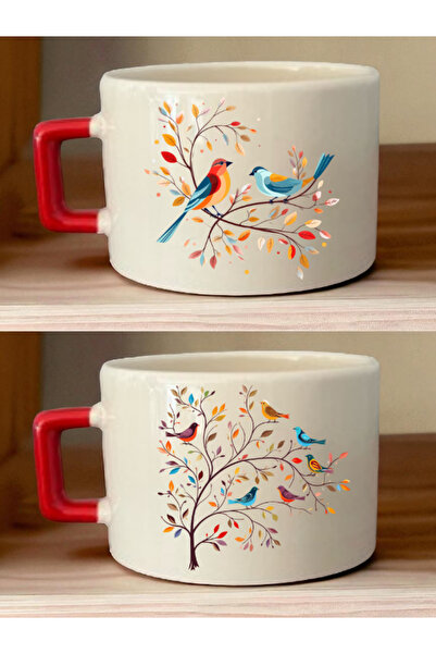 lili hediyelik فنجان قهوة مطبوع عليه طائر على شجرة - هدية للأمهات، هدية رأس ا...