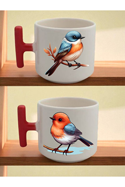 lili hediyelik كوب لاتيه مطبوع عليه طائر حلو - هدايا للأطفال، هدايا رأس السنة...