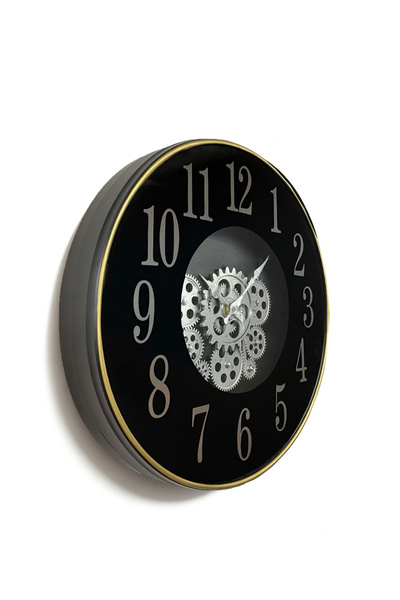 HOMİNG Elva Black Large Size Luxury 47 cm Wall Clock