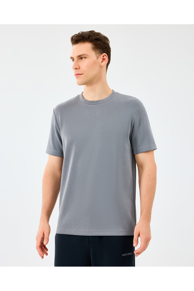 SKECHERS M Regular Crew Neck T-Shirt Erkek Gri Tshirt S2510044-1767