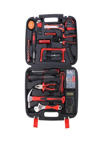 Lawazim Tool Set 79 Piece - Heavy Duty Repair Kit with Multimeter Wire Stripper and Hand Tools