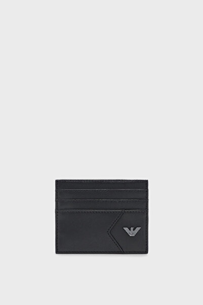 Emporio Armani Genuine Leather Card Holder with Logo Men's Card Holder Em002776 Af19365 Uc001